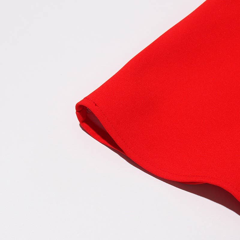 Red SY037 Elegant Floral Midi Skirt for wholesale on Faire10