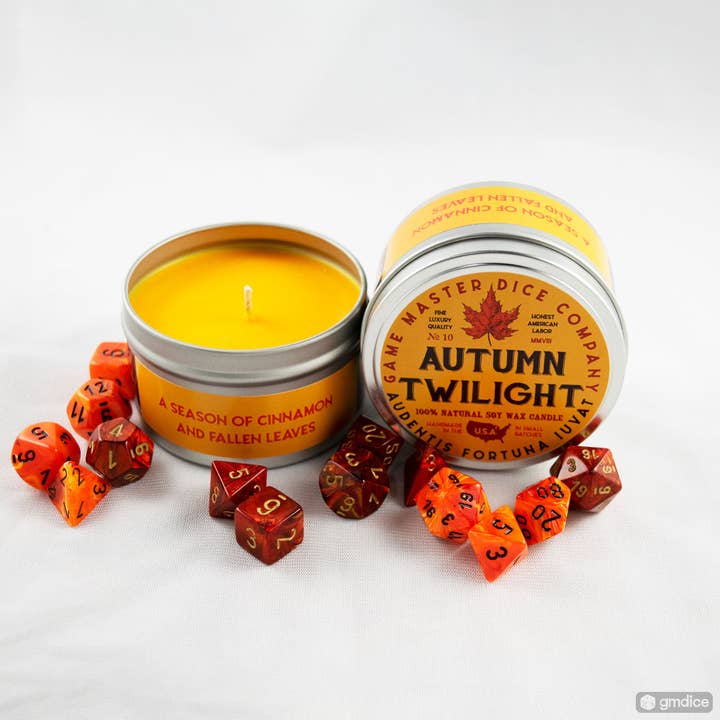 Game Master Dice - Wholesale Travel Candles - Autumn Twilight Gaming Candle