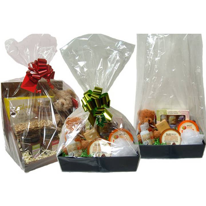 50 x Clear Cellophane Basket Bags, Gift Wrap, Packaging for wholesale by Candi Gifts
