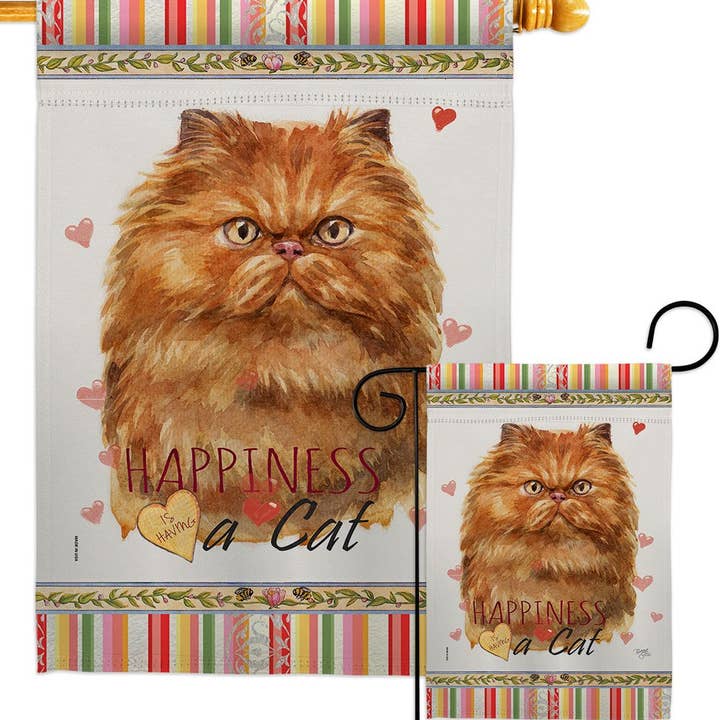 Two Group Flag Co - Venta al por mayor Bandera y manga de viento - Bandera de decoración de gato persa bronceado3