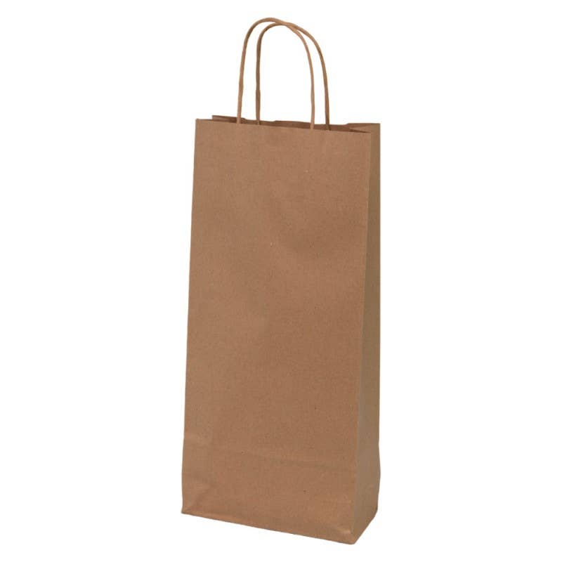 Deffrennes - Wholesale Wine Gift Bag - Rectangular kraft cardboard bottle bag 2 bottles2