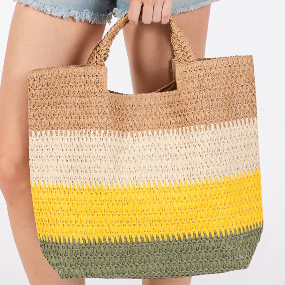 Sensibling Corp. - Wholesale Beach Bag - Multi Color Stripe Tote Bag / Beach Bag
8