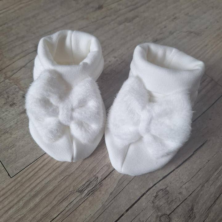 Baby Alpine Fleece Bow Fur Slippers Oeko-Tex for wholesale by La Fabrique À DeDeuh