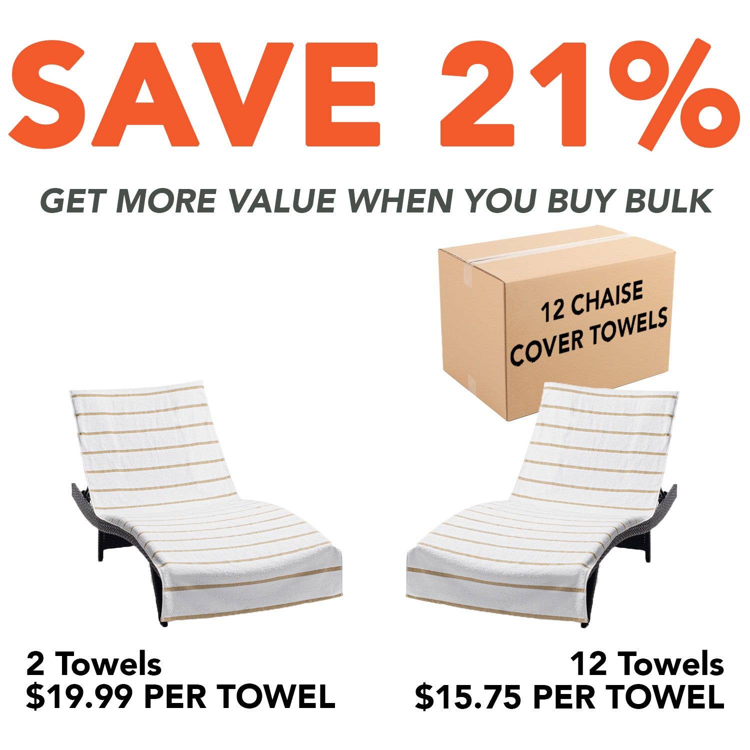 Arkwright Home - Wholesale Beach Towel - 2 Pack of Chaise Lounge Chair Towels, Fitted Pocket6