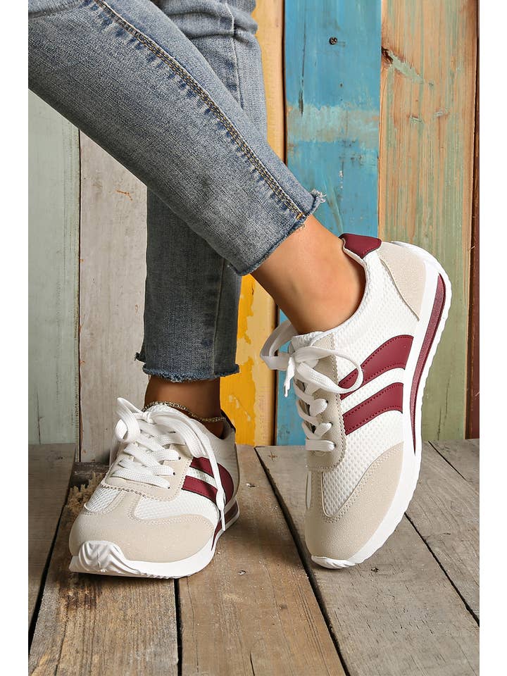 Little Daisy Closet - Wholesale Lifestyle Sneakers - Women's - LDC Color Block Patchwork Breathable Lace-up Sneakers1