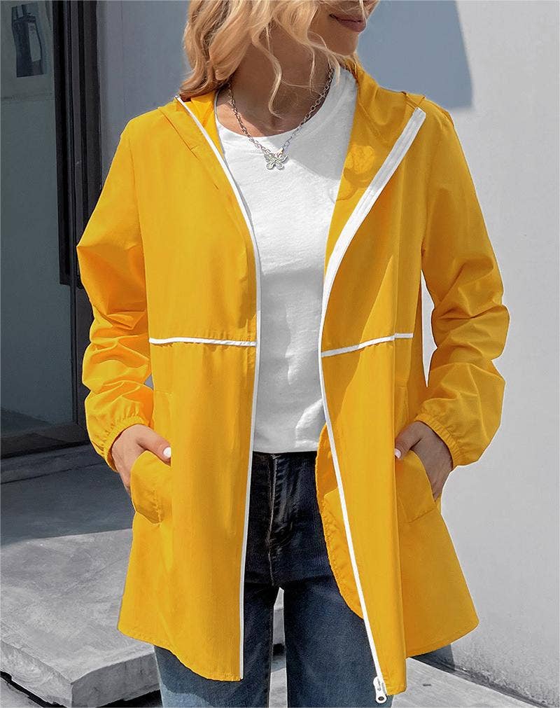 HIDDENBRAND - Wholesale Jacket - Women's - Zippered hooded jacket lightweight outdoor waterproof jacket5