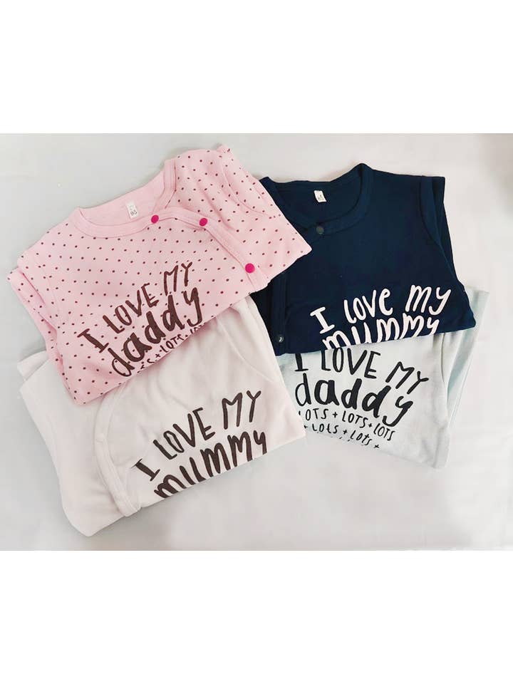 Fennco Styles - Wholesale Jumpsuit - Baby - I Love My Mummy Daddy Cotton Baby Romper