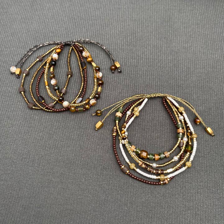 Sten & Kristall & Glas Flerlagerspärlarmband - CS för wholesale av Mio Queena