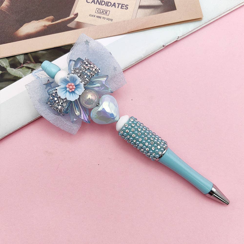 KiddieKickz - Venta al por mayor Bolígrafo - Bolígrafo con diamantes de imitación con forma de lazo hecho a mano, hecho a mano, estilo boutique4