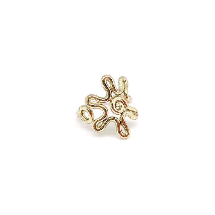 Anju Jewelry - Wholesale Cocktail/Statement Ring - Gold Plated Adjustable Ring - Daisy