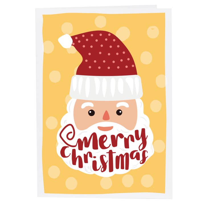 Biglietto di Natale con Babbo Natale e barba per la vendita all'ingrosso da parte di Potluck Press
