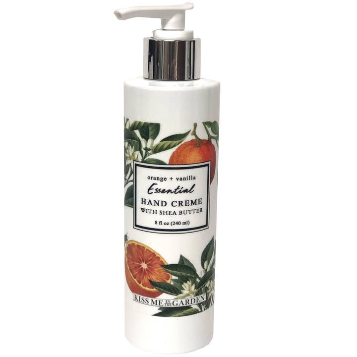 Orange Vanilla Hand Creme 8 oz for wholesale by Kiss Me in the Garden