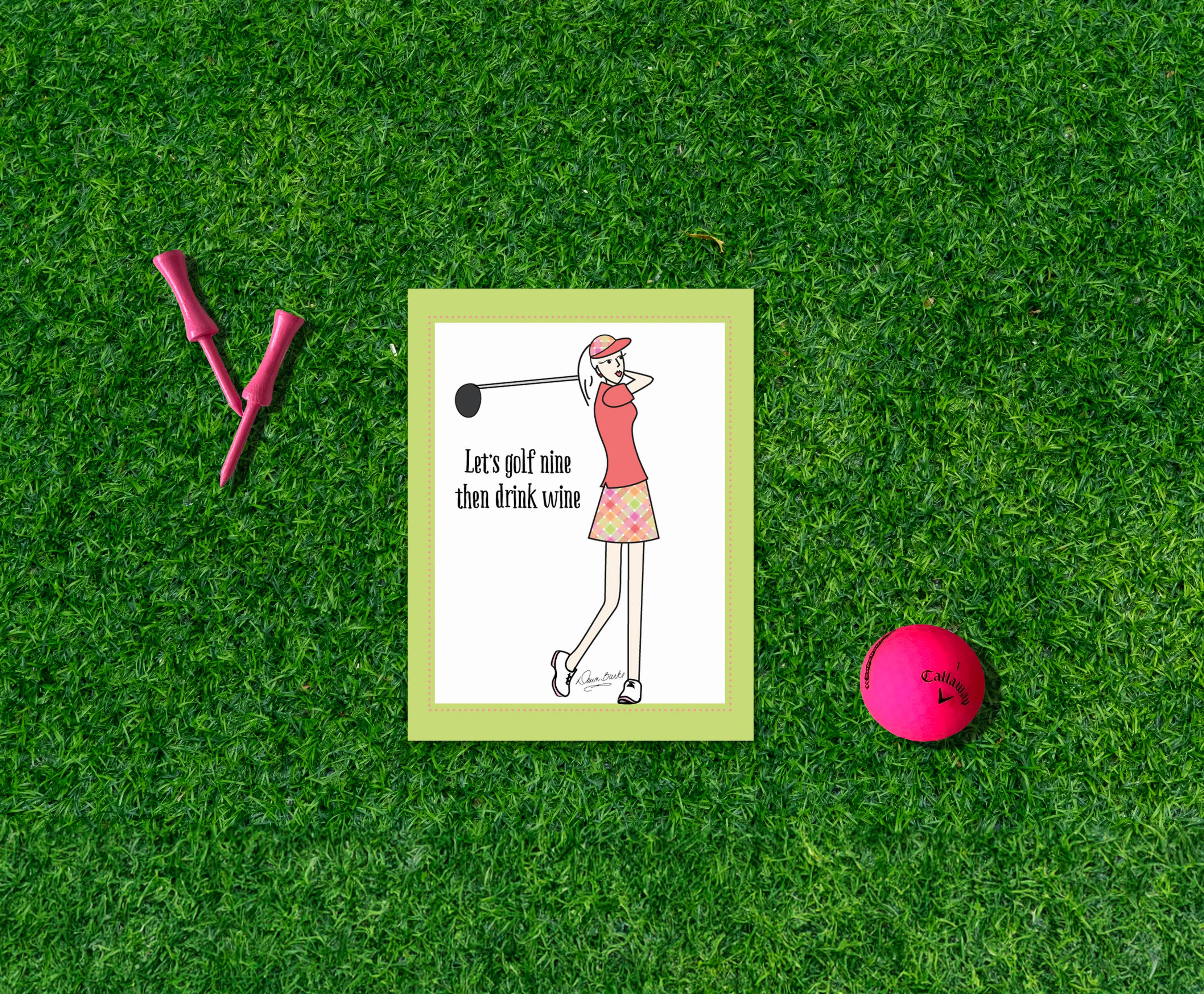 Dawn of Designs - Wholesale Stationery/Notecard Set - Women's Golf Boxed Card Set- 4 cards4