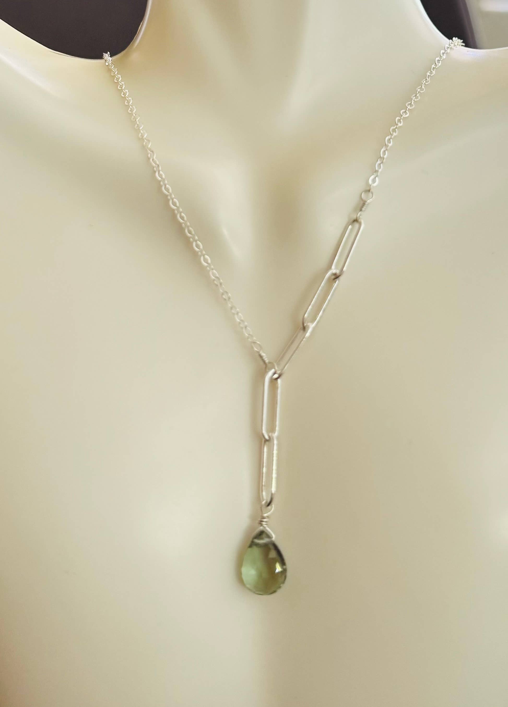 Judy Brandon Jewelry - Vendita all'ingrosso Collana con ciondolo/pendaglio - Collana in sterling asimmetrica Paperclip 2