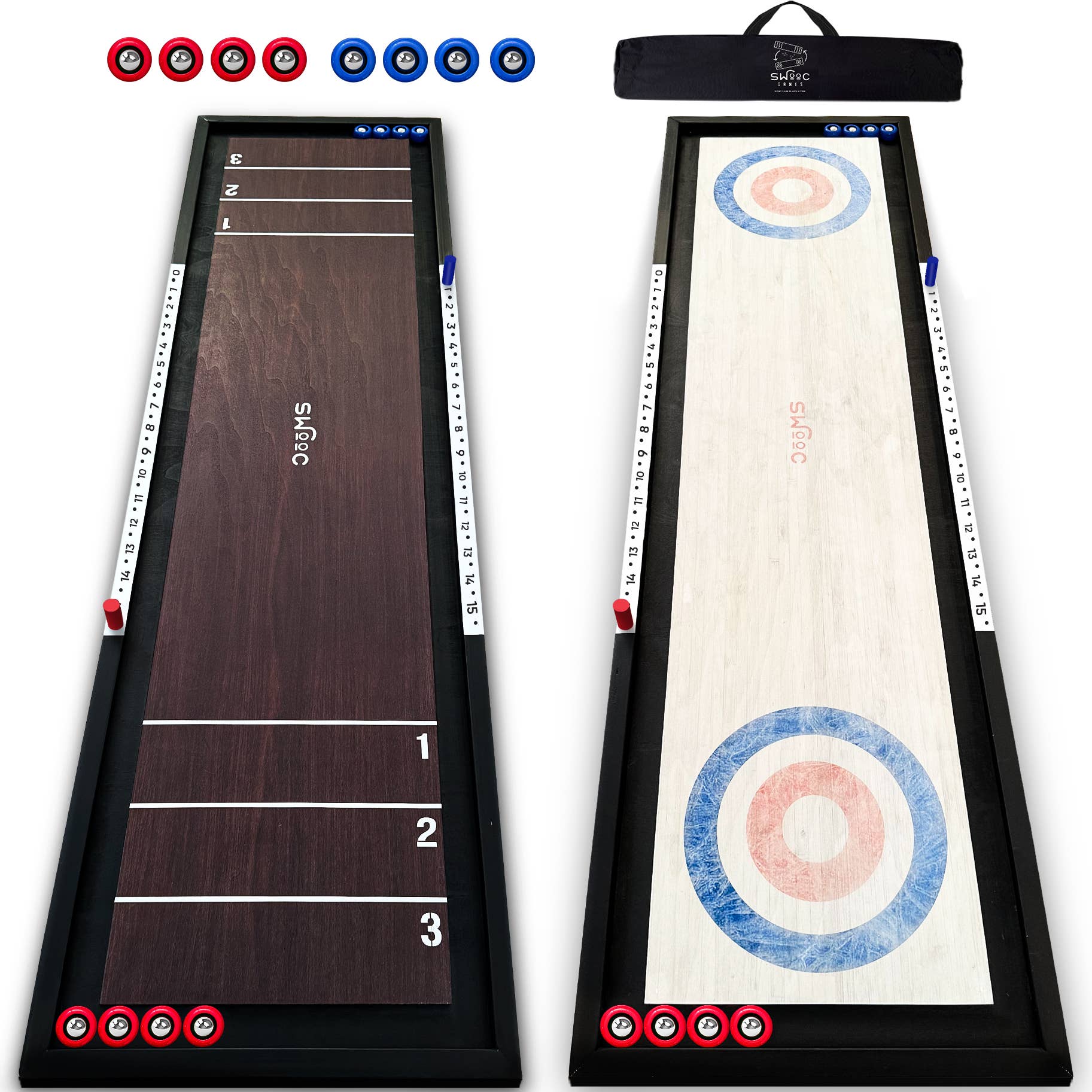 Swooc Games - Wholesale Board Game - 2-in-1 Premium Shuffleboard and Curling Game0