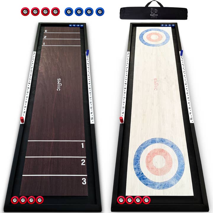 Swooc Games - Wholesale Board Game - 2-in-1 Premium Shuffleboard and Curling Game