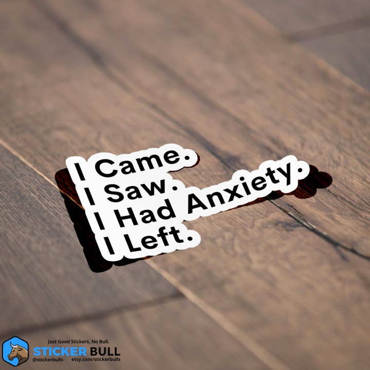 Sticker Bull – wholesale Sticker – I Came, I Saw, I Had Anxiety, I Left Sticker, Funny Sticker, Meme Sticker, Vinyl Sticker for Laptop, Car Or Water Bottle, Quote Sticker5