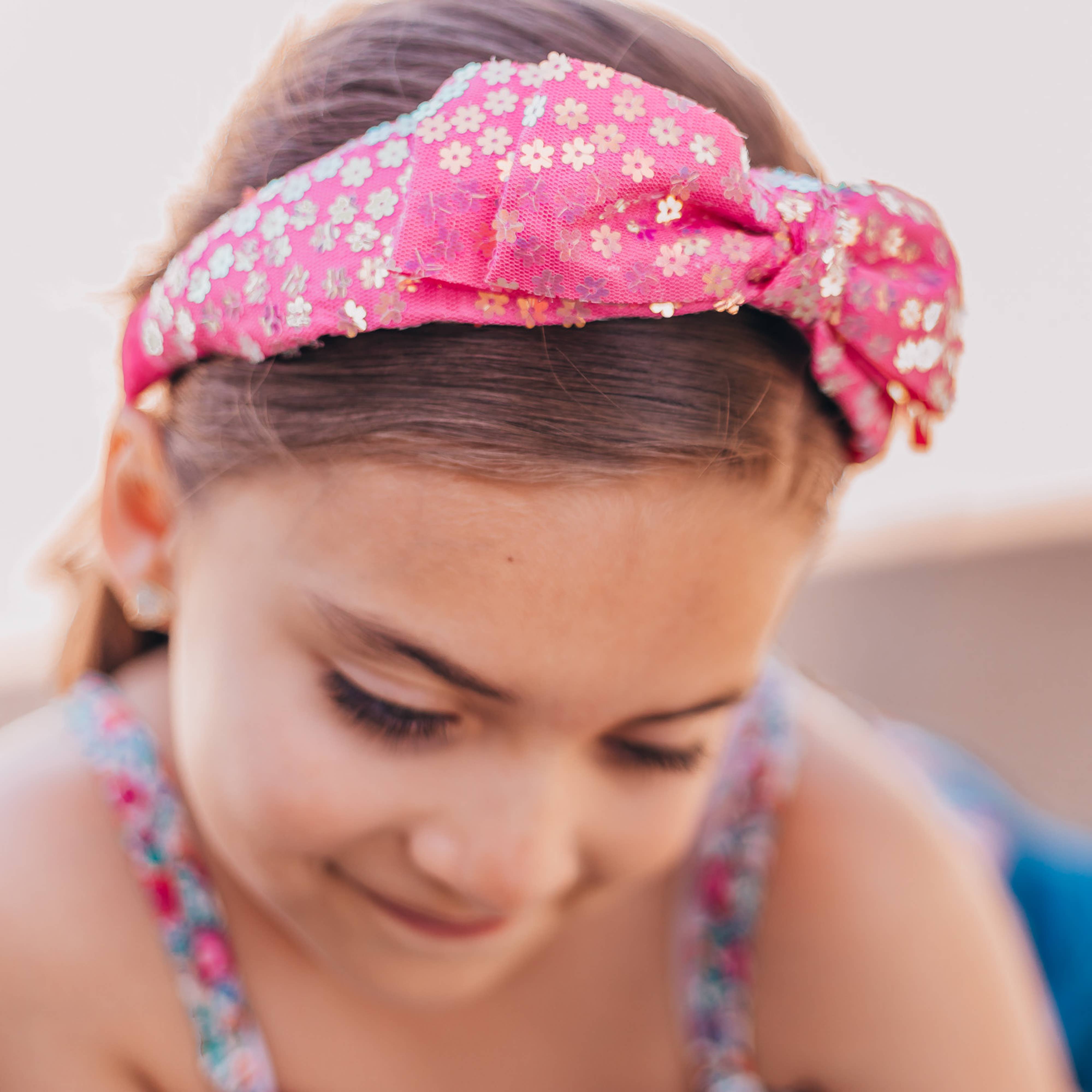 Frog Sac - Vente Serre-tête – enfant - Bandeau à gros nœud - Paillettes à double couche6