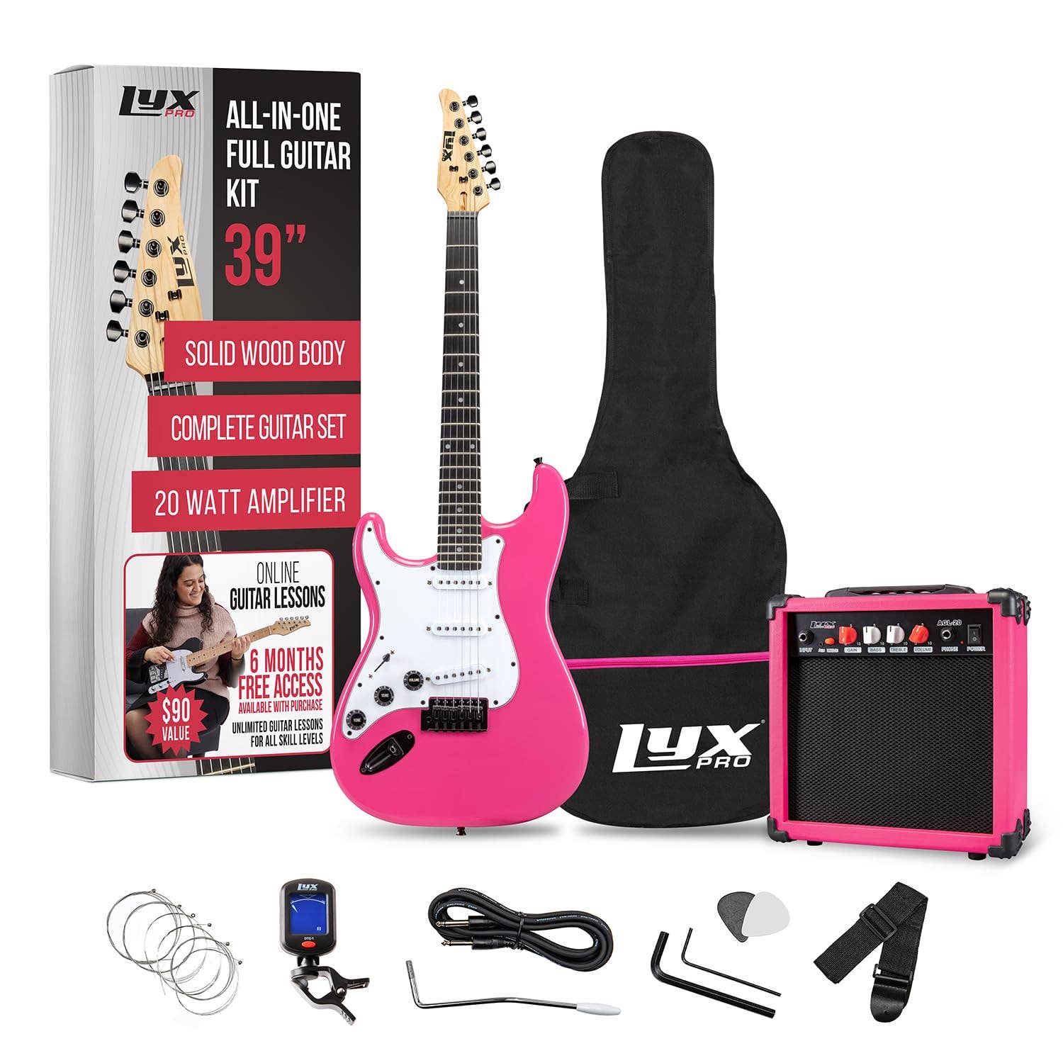 LyxPro - Wholesale Musical Instrument - Beginner 39” Electric Guitar Kit & Starter Set Accessories15