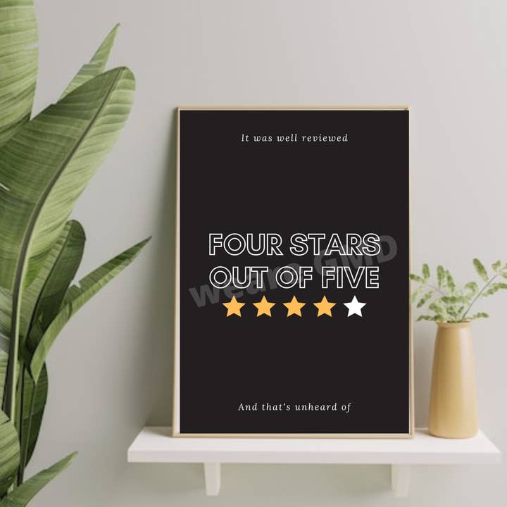 Four Out Of Five Lyric Print | Arctic Monkeys Lyric Print | for wholesale by WeareGMD