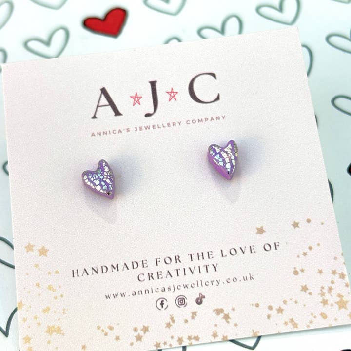 Purple and Silver Organic Micro Hearts for wholesale by Annica’s Jewellery Co
