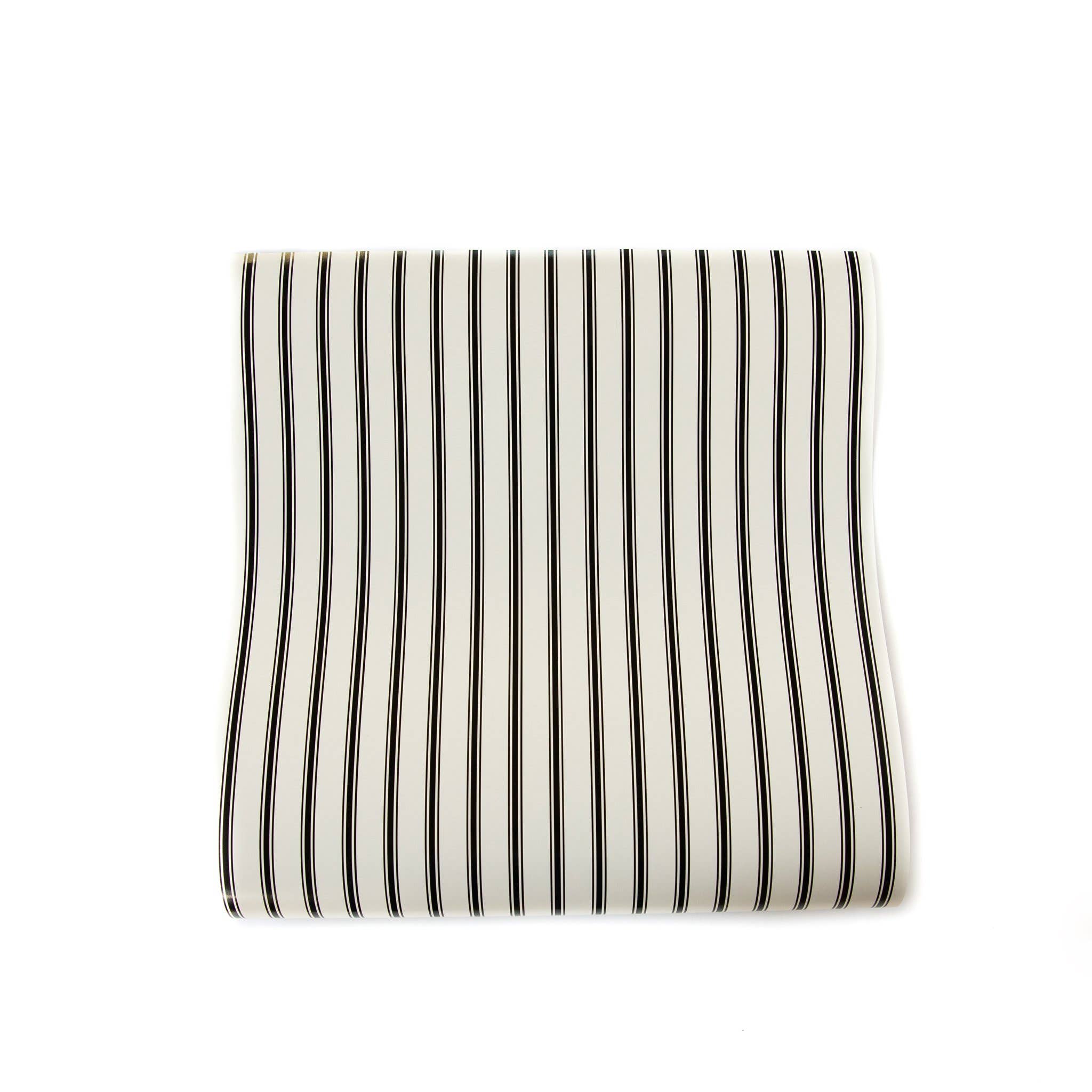 My Mind’s Eye - Wholesale Disposable Table Cover/Runner - PGB817 - Cream with Black Stripe Table Runner1