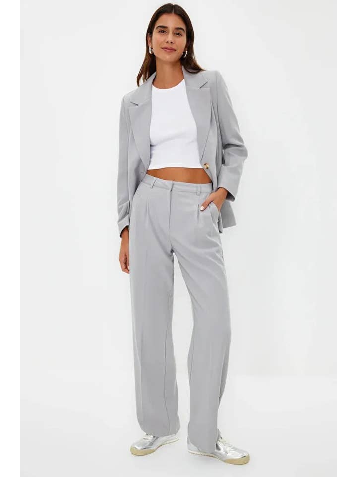 Hoxton Gal – wholesale Pants – Women's – Straight-Cut Pleated Woven Trousers10