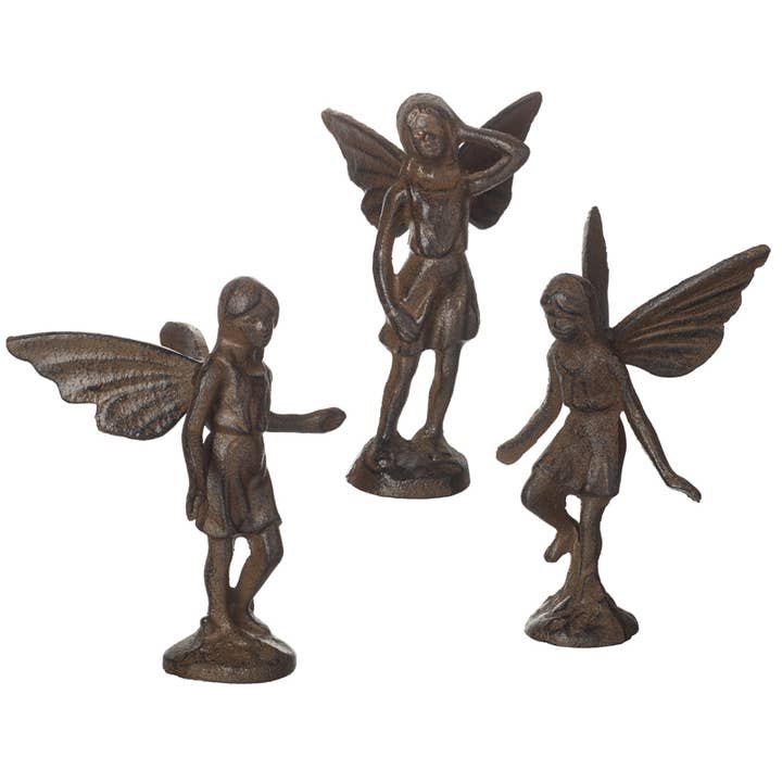 STANDING IRON FAIRY DECORATION SET 3 for wholesale by Heaven Sends