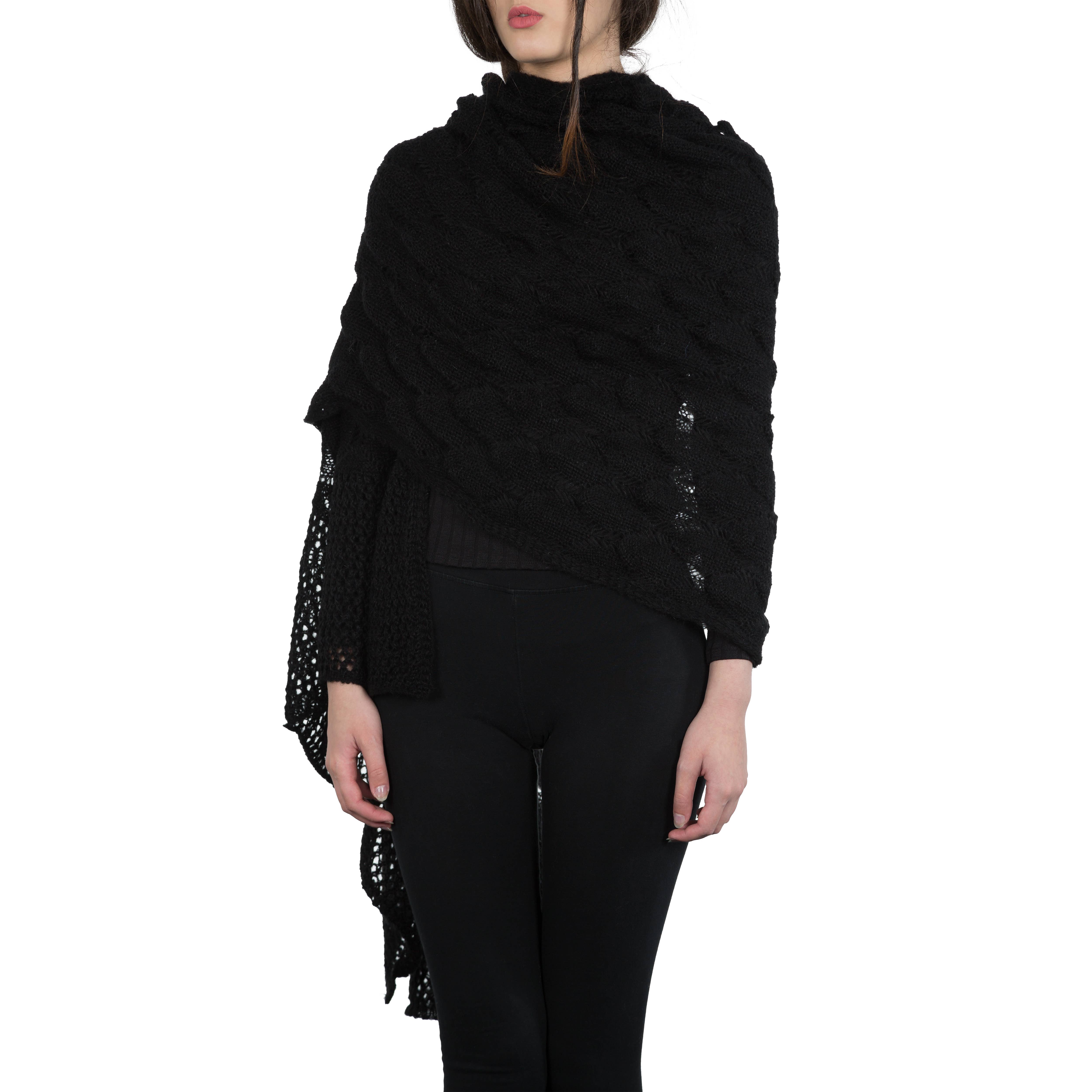 Assia di Brunetti Federica e C. s.a.s. - Vendita all'ingrosso Stola - Donna - Felicia - Coprispalle largo in misto lana con motivo traforato in kid mohair6