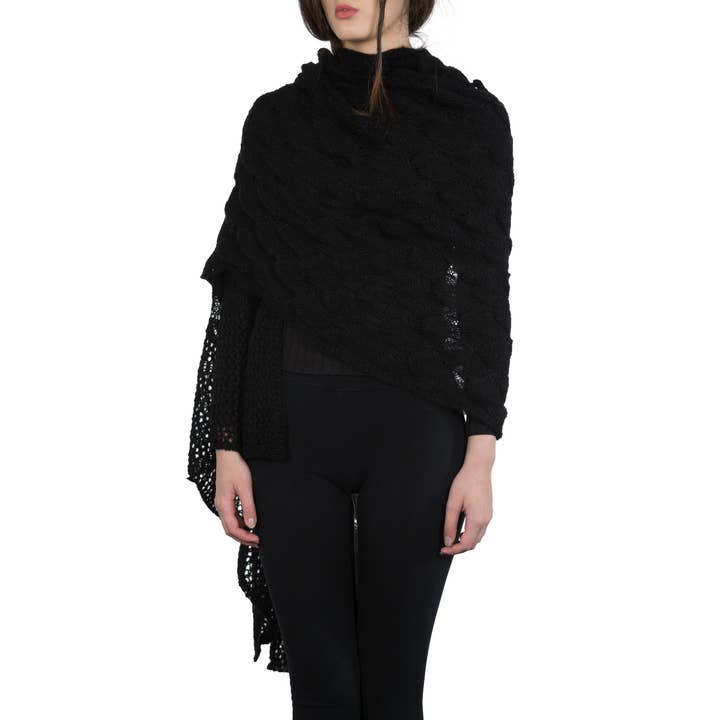 Assia di Brunetti Federica e C. s.a.s. - Vendita all'ingrosso Stola - Donna - Felicia - Coprispalle largo in misto lana con motivo traforato in kid mohair6