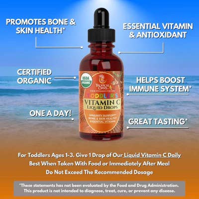 Tropical Oasis - Wholesale Oral Supplement/Vitamin - Organic Vitamin C Drops for Toddlers