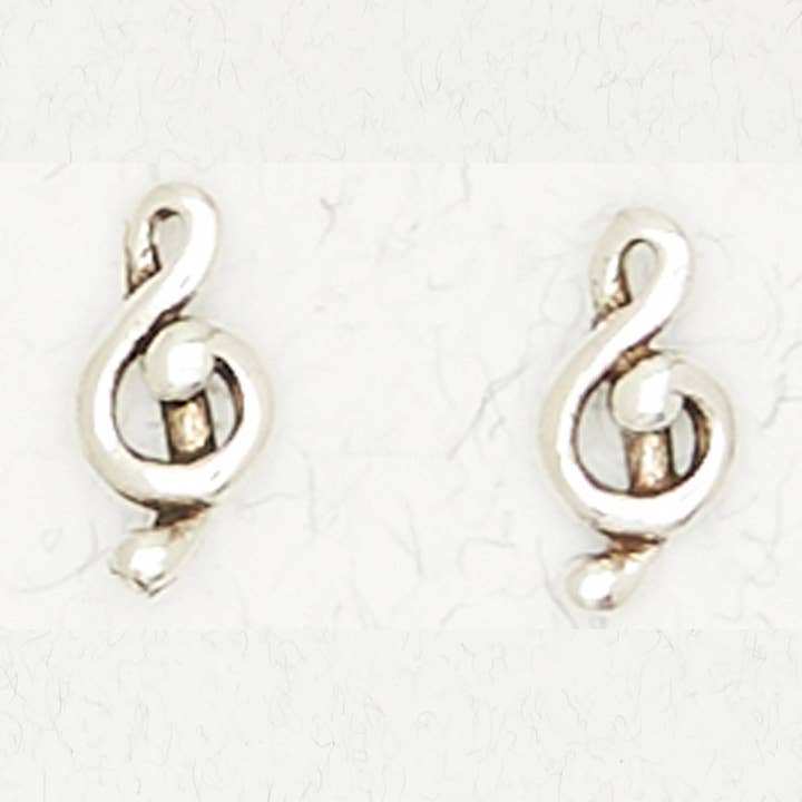Sterling Silver Ear Studs - Music Note for wholesale by Nirvana LLC
