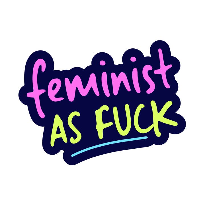 Autocollant Vinyle Féministe à Fond pour la vente par Mouthy Broad
