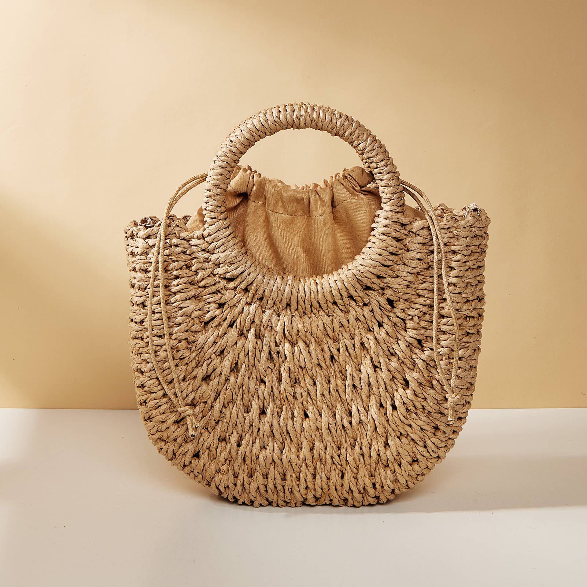 Little Trendy - Wholesale Beach Bag - Half-moon shape handbag straw woven beach summer handbag6