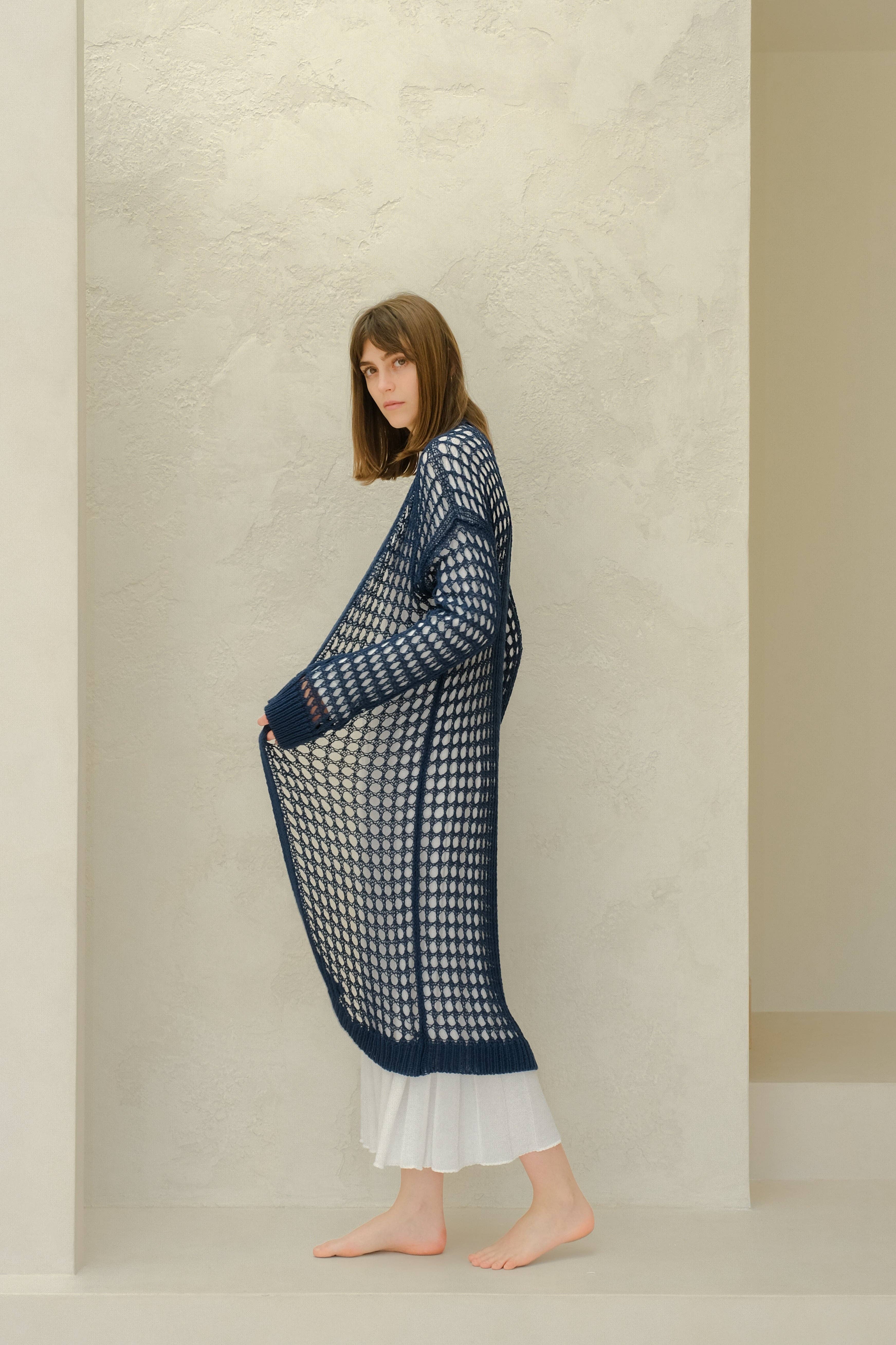 Lèmme – Engroshandel Cardigan - Dame – Fin bomulds hæklet maxi-cardigan9