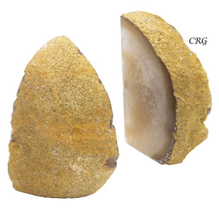 Crystal River Gems LLC - Wholesale Bookend - Agate Assorted Polished Bookends (Size 3 To 6 Inches) (1 Pair) Hand Carved Polished Gemstone Decor1