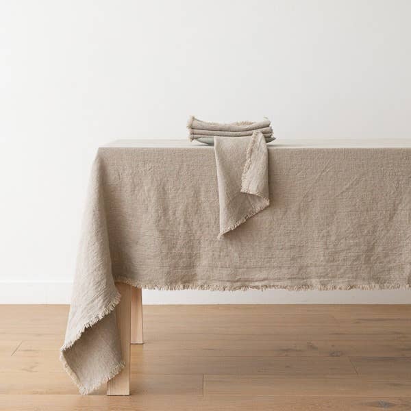 LinenMe - Wholesale Dinner & Cloth Napkin - Linen Napkin Natural Terra Fringe1