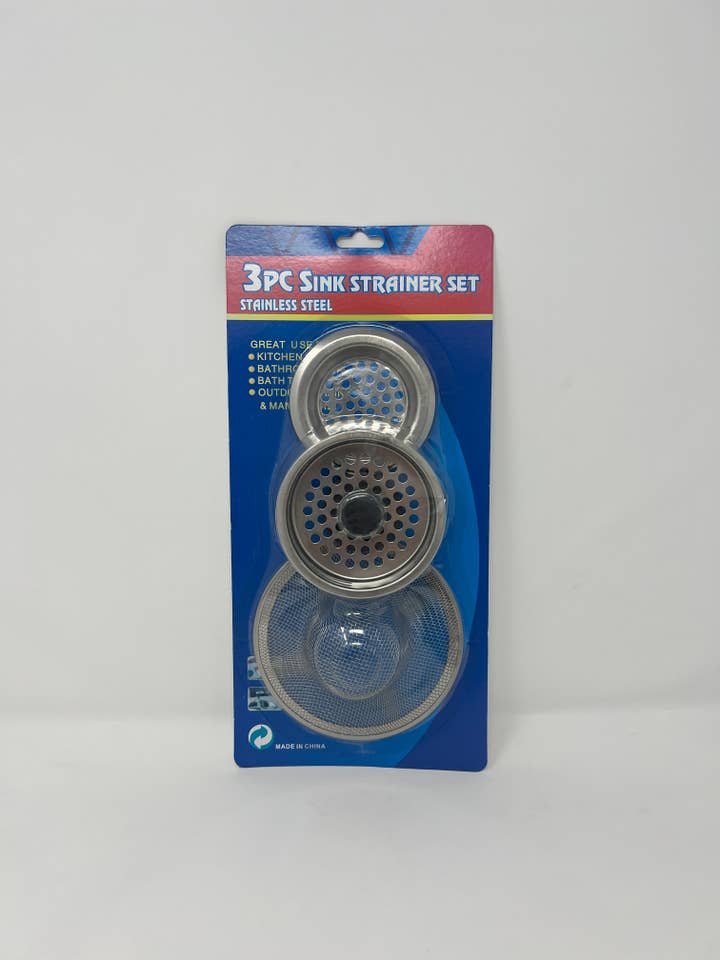 3Pc Sink Strainer Set for wholesale by USA HomeMax