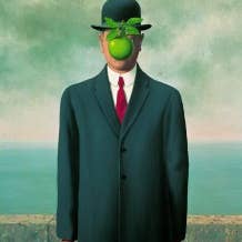 Museum Wholesale Inc - Wholesale Sculpture - Pocket Art Son of Man with Apple by Magritte Mini Statue