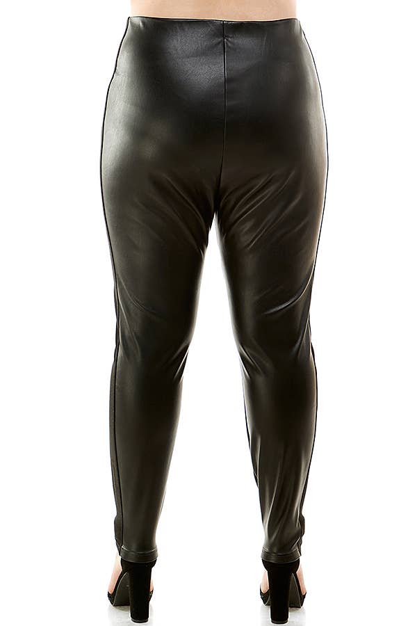 Preto Painel frontal de couro sintético Ponte Legging para venda a revendedores na Faire2