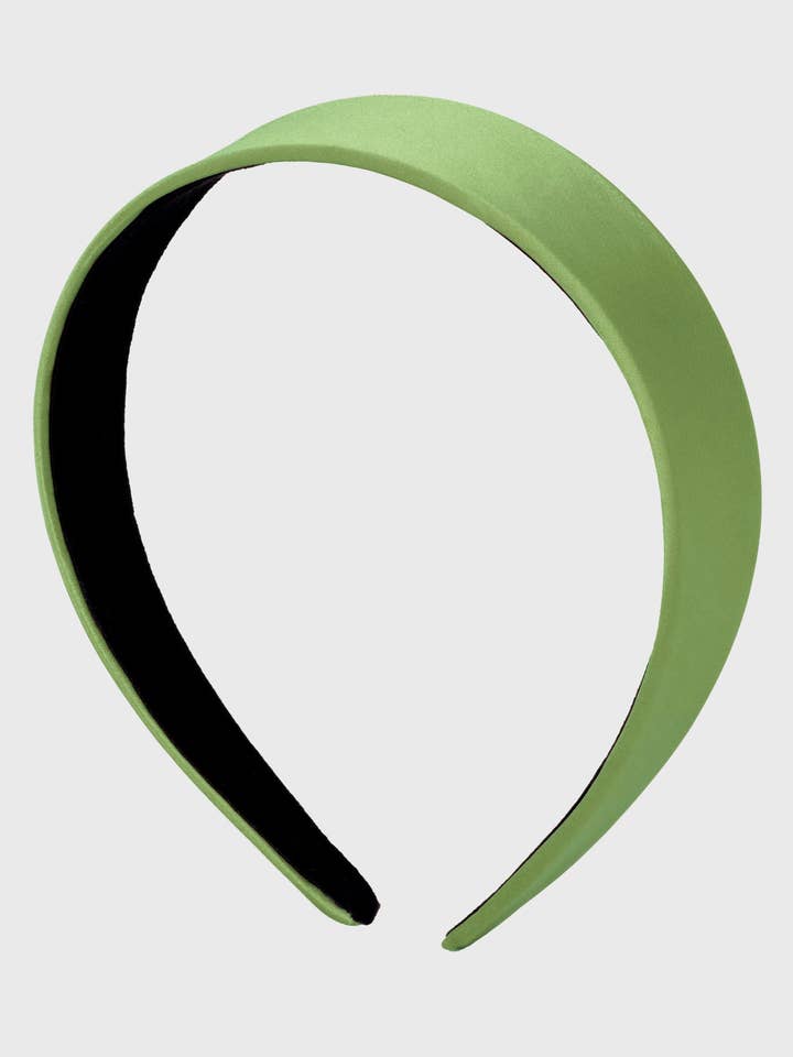 CinCin - Platte satijnen haarband in limoengroen voor wholesale door Filippa Firenze