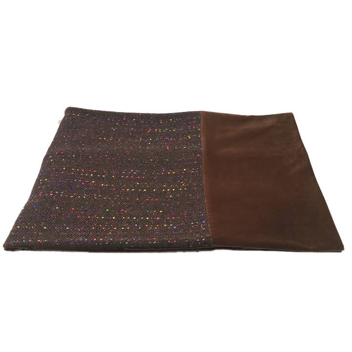 Jeté 04 en laine avec bord en velours pour la vente par Eugenio Vazzano - Fatto in Sicilia