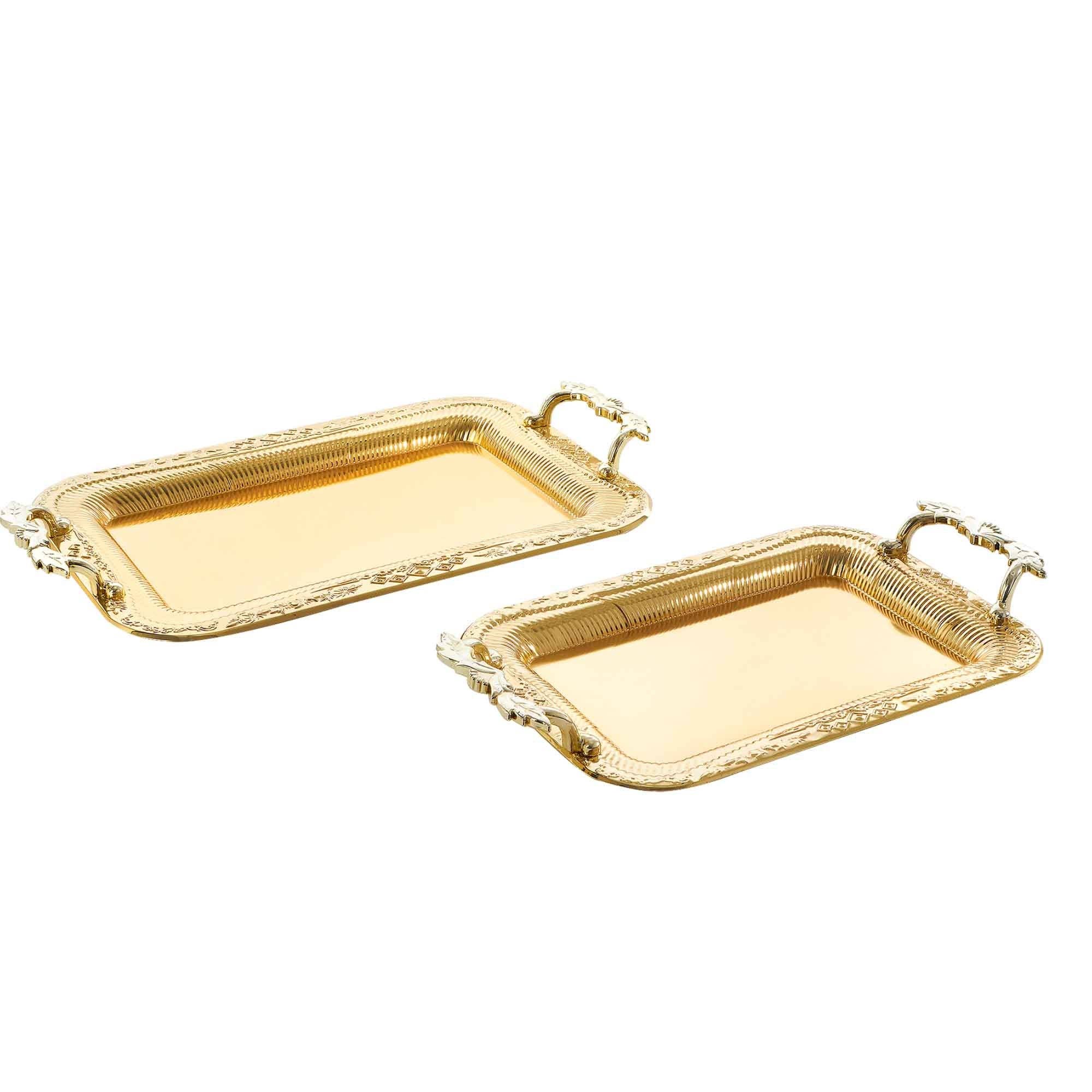 Portofino International Trading, USA - Wholesale Serving Tray - Metal Serving Tray Set - Gold0