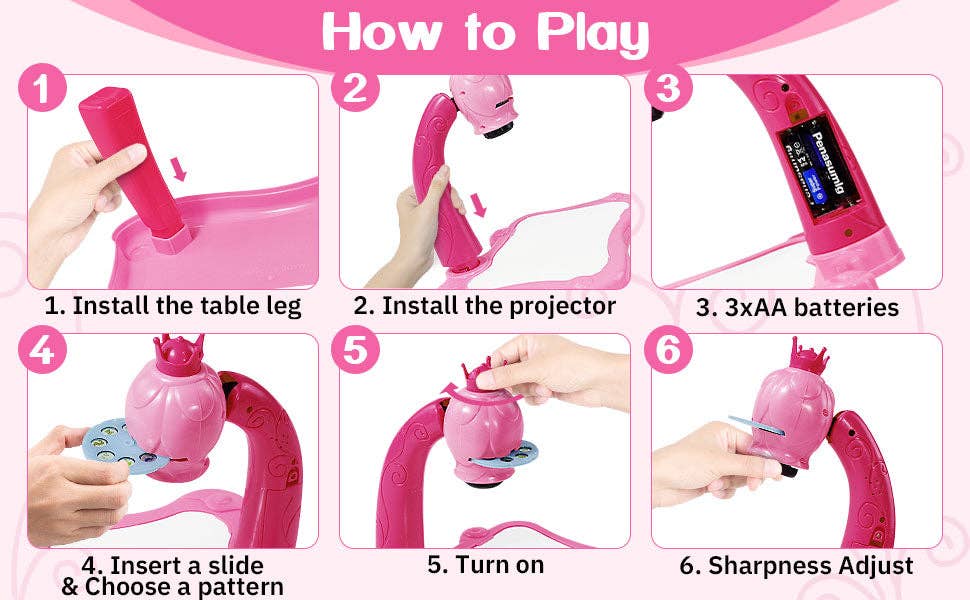 VIGOR – wholesale Ritbord - Barn och baby – Perfekt present Spårnings- och ritningsprojektorbord för barnleksak10