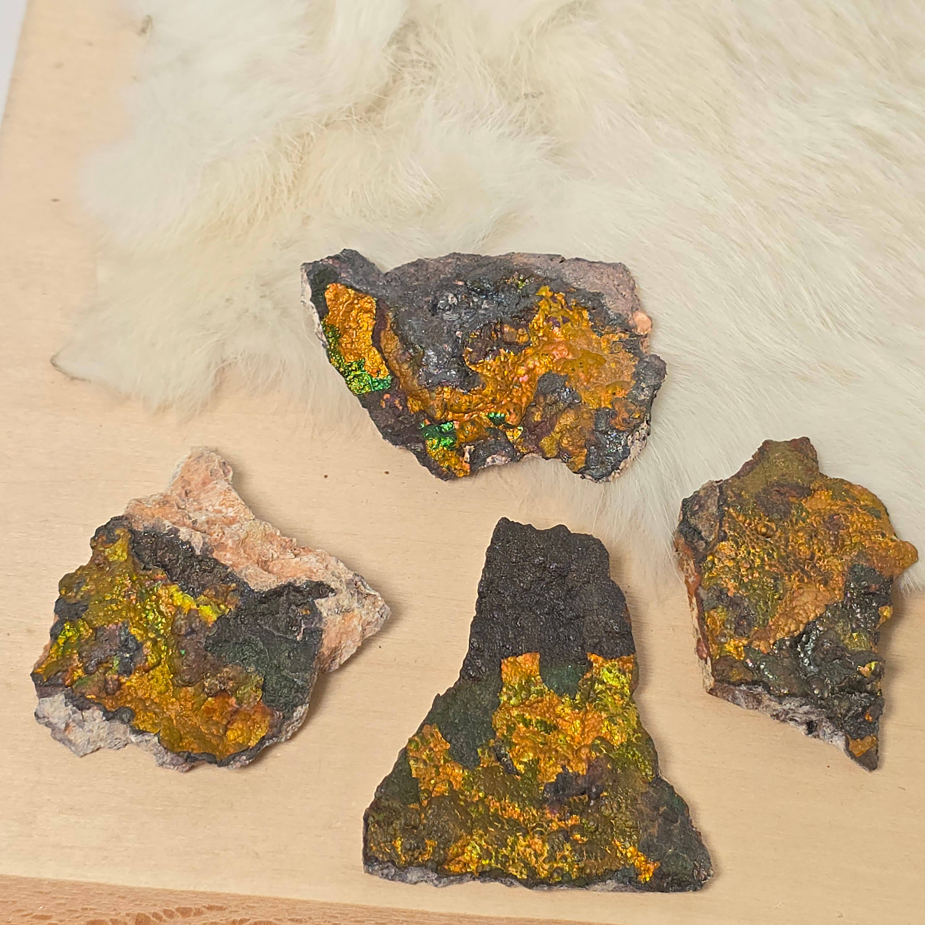 Aquamarine Daydream Wholesale - Wholesale Spiritual Stone/Crystal - Iridescent Turgite 4pc ~ Bulk Mineral Specimens ~ Crystals2