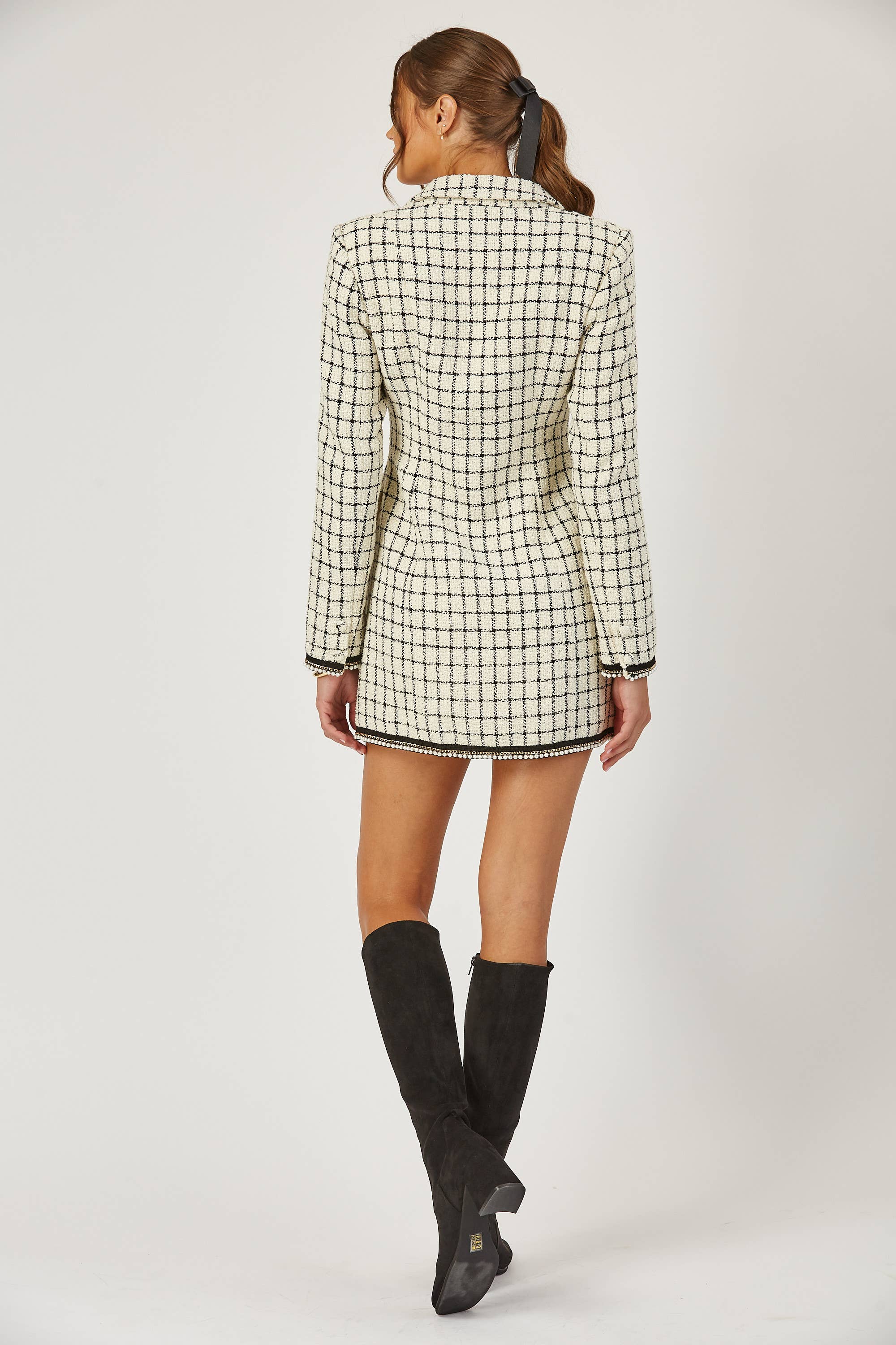 Isla Maude - Wholesale Dress - Women's - Cameron Tweed blazer dress3