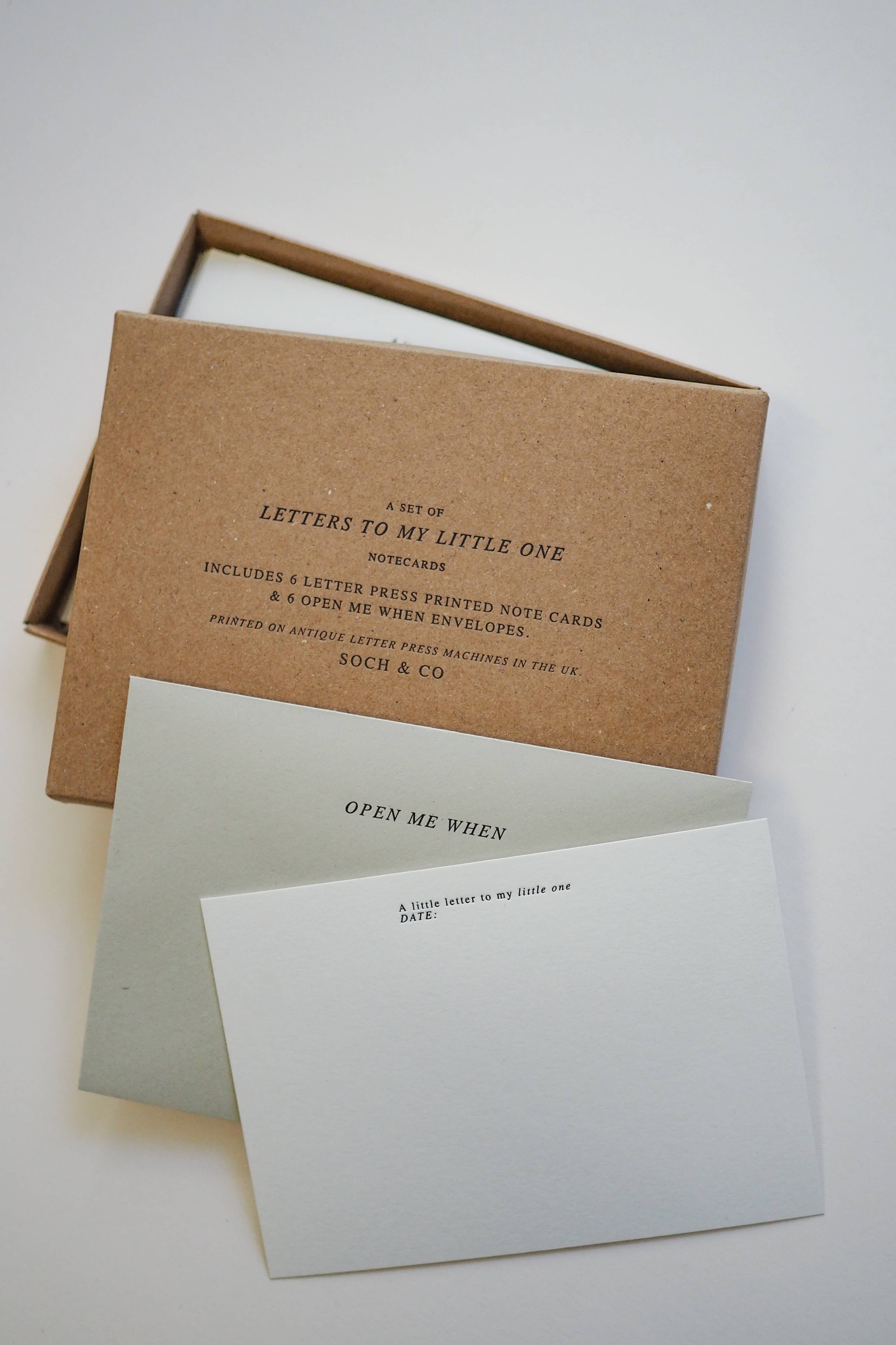 soch and co – wholesale Stationery/notecard set – Letters to my little one notecard set1