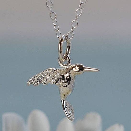 Amy and Annette - Wholesale Pendant/Charm Necklace - Sterling Silver Emerald Humming Bird Pendant Necklace4