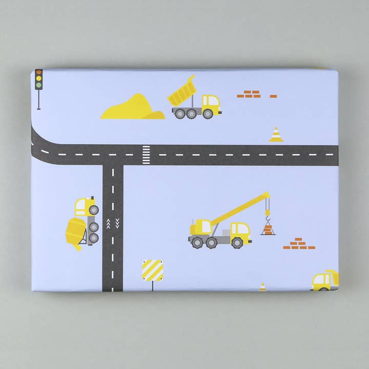 Kunst an Papier – wholesale Flat wrap – Gift wrap construction site Bob