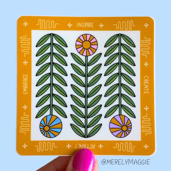 inspire create flower sticker for wholesale by Merely Maggie